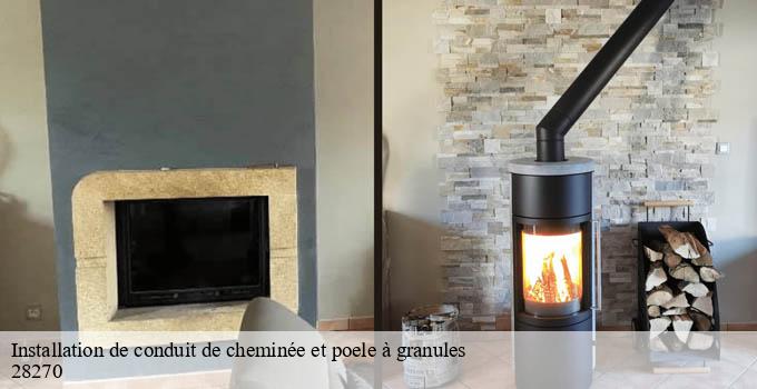 Installation de conduit de cheminée et poele à granules les-chatelets-28270 Ramoneur Poulin
