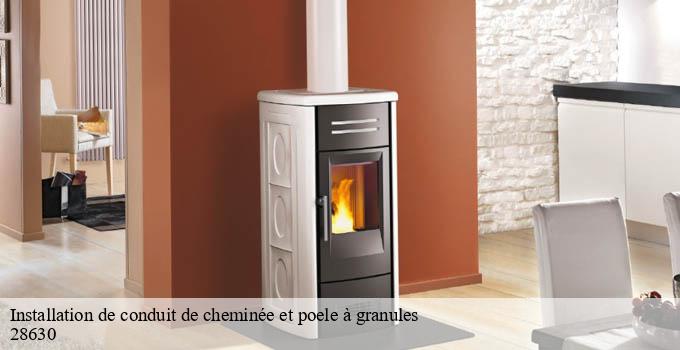 Installation de conduit de cheminée et poele à granules  fontenay-sur-eure-28630 Ramoneur Poulin