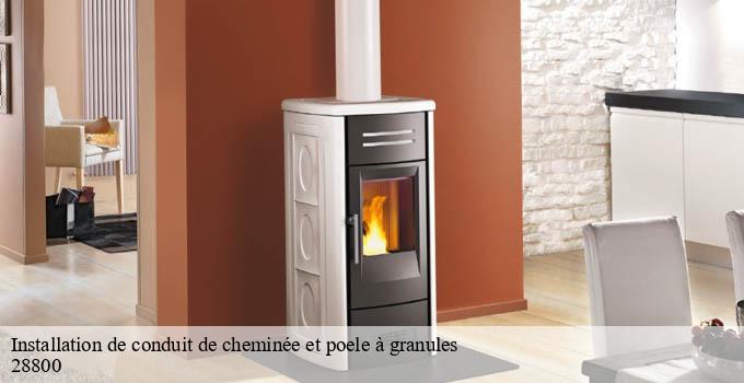 Installation de conduit de cheminée et poele à granules sancheville-28800 Ramoneur Poulin